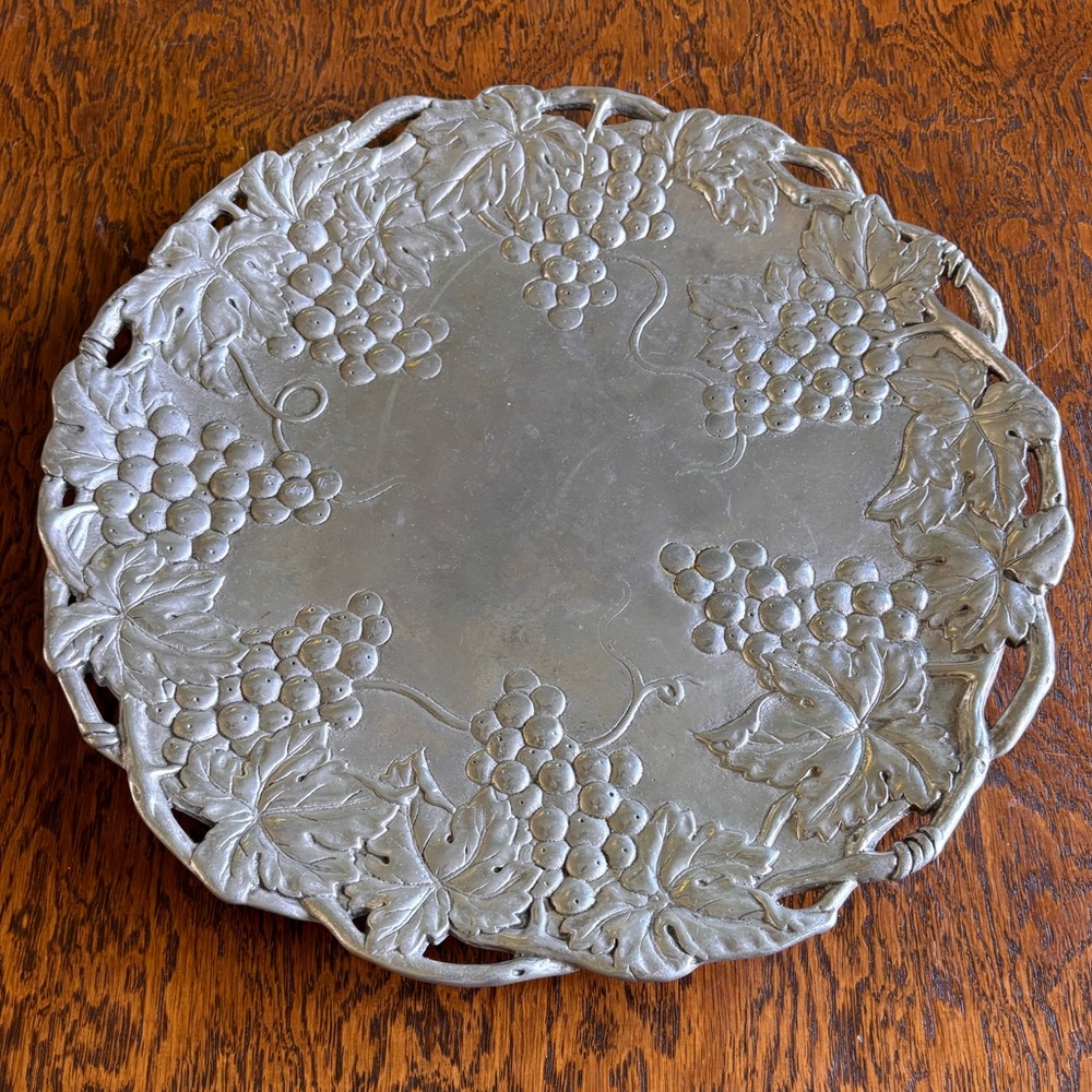Arthur Court Silver Grape Motif Plate